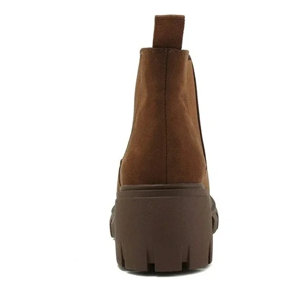 Soda Woman's Brown Ankle Booties Chunky Heel Size 6.5 Shoes NEW - Picture 5 of 8